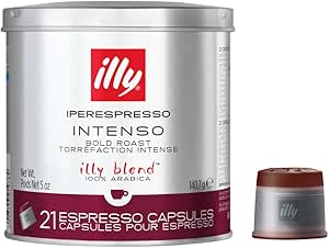 illy Iperespresso Dark Roast Intenso Coffee 21 Capsule, 140.7g (Only Compatible With illy Machine)
