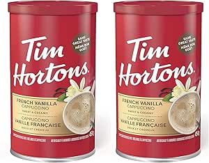Tim Hortons French Vanilla Cappuccino Beverage Mix ? Two 16oz Cans Canada