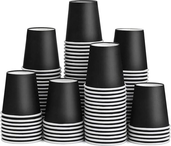 Black Paper Cup 4oz  Cups Daily Use, Mini Espresso Cups  Pack of 100